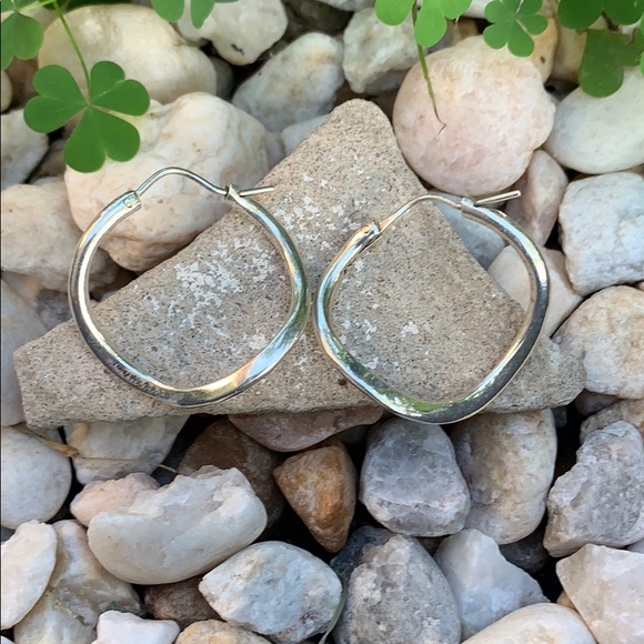 Sterling Silver Hoop Earrings - Picture 4 of 14